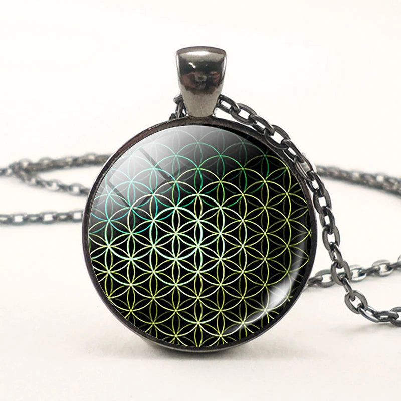 Sacred Geometry Flower of Life Necklace ā Spiritual Energy Pendant