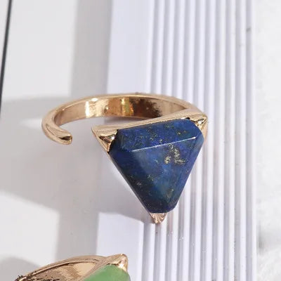 ✨ Amethyst & Aventurine Crystal Energy Ring – Adjustable Healing Gemstone Ring