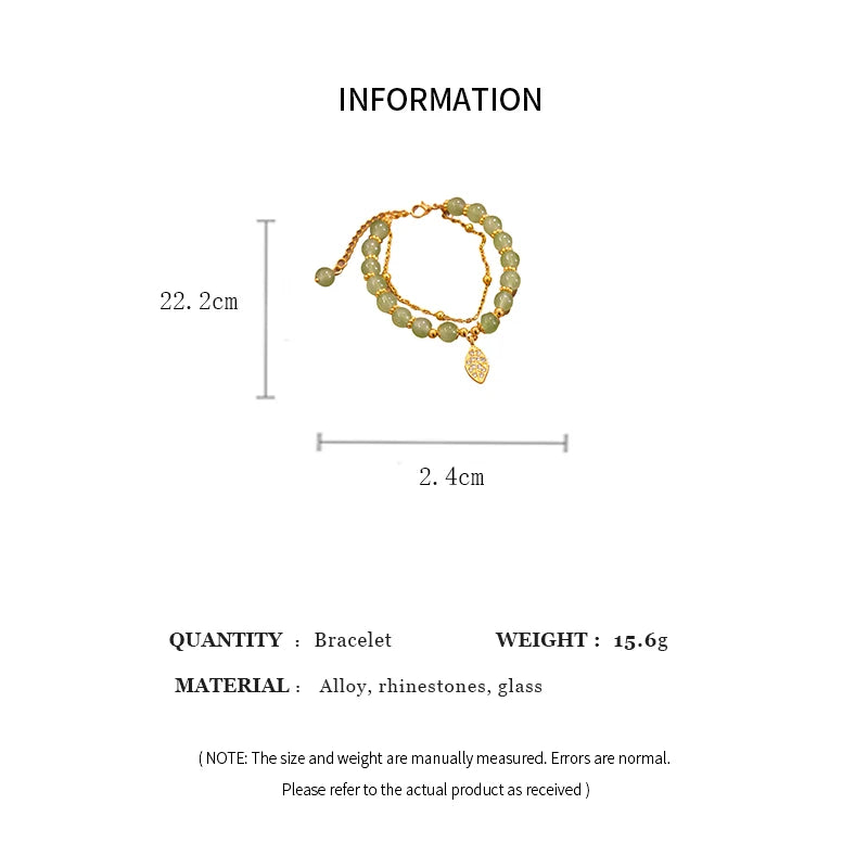 Green Jade Energy Bracelet – Gold Charm Lucky Bracelet