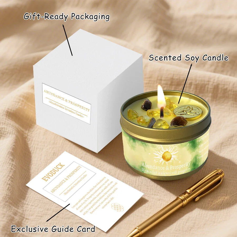 ✨ Abundance Manifestation Candle – Attract Wealth, Luck & Positive Energy