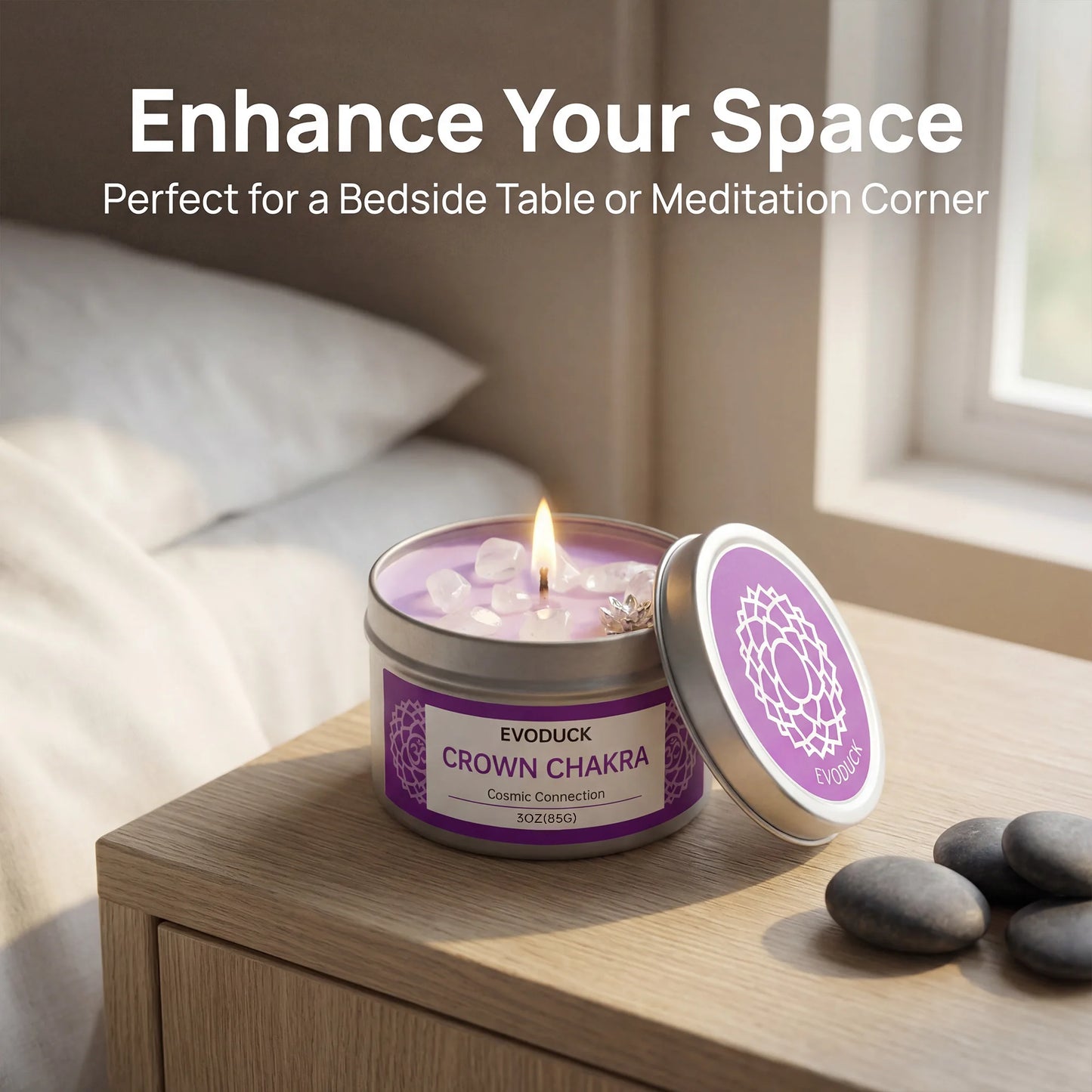 Spiritual Chakra Crystal Candle – Energy Cleansing & Manifestation