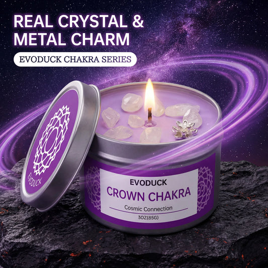 Spiritual Chakra Crystal Candle – Energy Cleansing & Manifestation