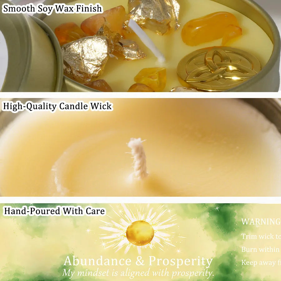 ✨ Abundance Manifestation Candle – Attract Wealth, Luck & Positive Energy