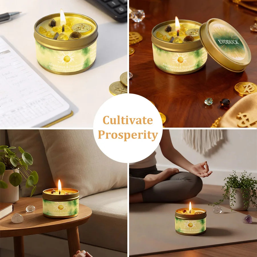 ✨ Abundance Manifestation Candle – Attract Wealth, Luck & Positive Energy