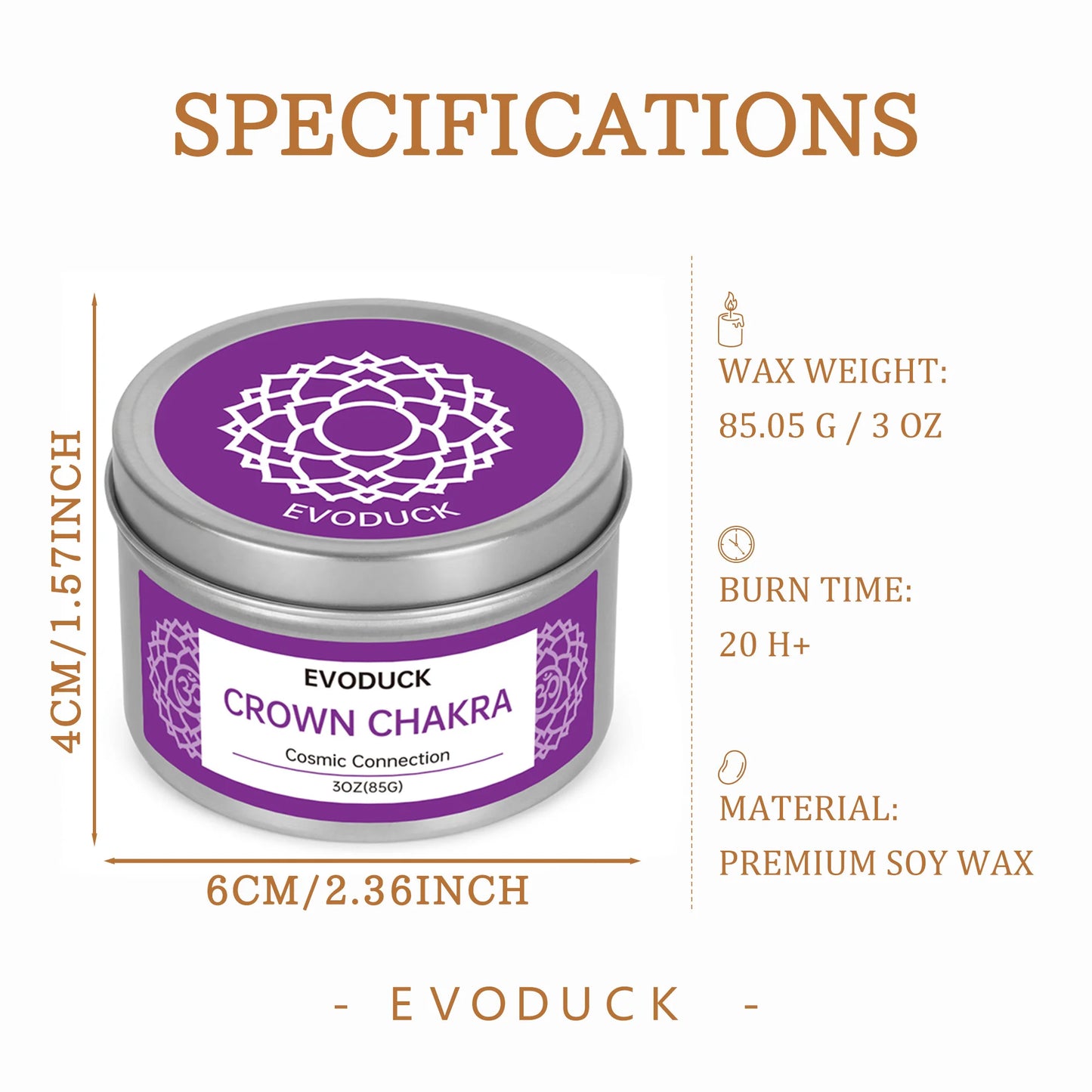 Spiritual Chakra Crystal Candle – Energy Cleansing & Manifestation