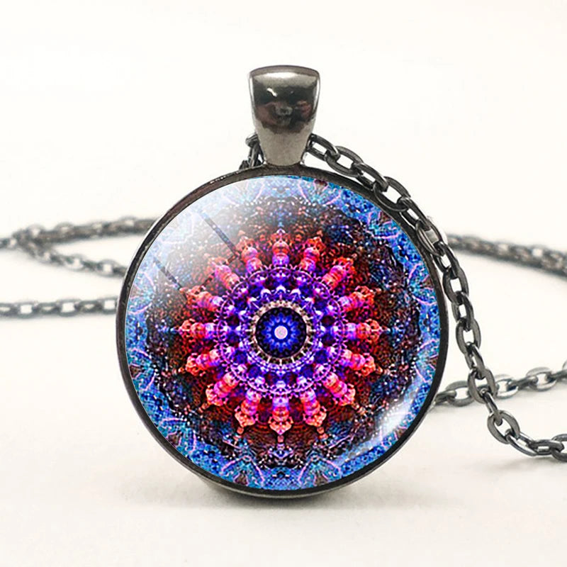 Sacred Geometry Flower of Life Necklace – Spiritual Energy Pendant