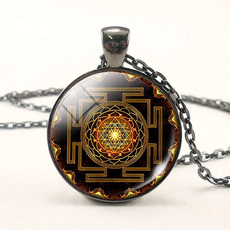 Sacred Geometry Flower of Life Necklace – Spiritual Energy Pendant