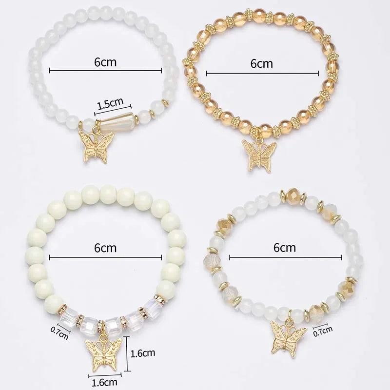 Pink Butterfly Charm Bracelet Set ✨
