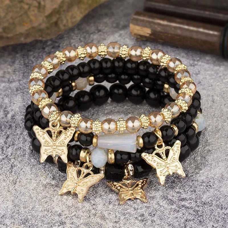 Pink Butterfly Charm Bracelet Set ✨