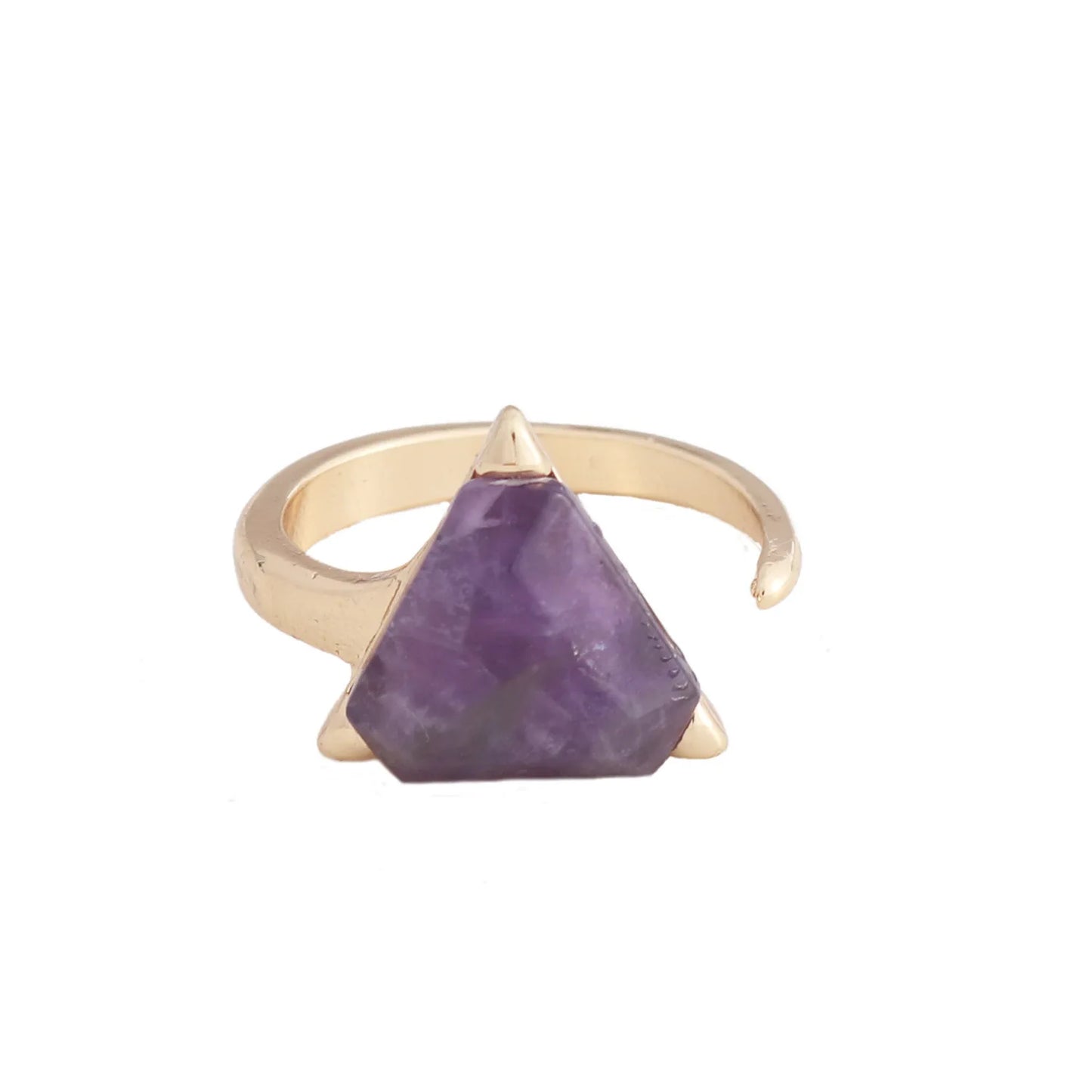 ✨ Amethyst & Aventurine Crystal Energy Ring – Adjustable Healing Gemstone Ring