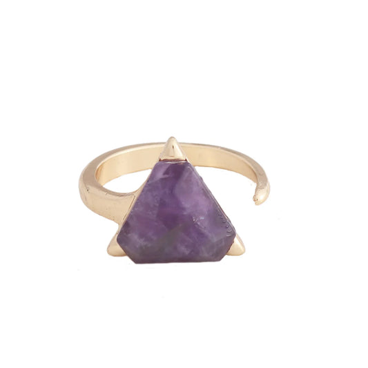 ✨ Amethyst & Aventurine Crystal Energy Ring – Adjustable Healing Gemstone Ring