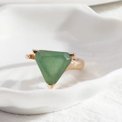 ✨ Amethyst & Aventurine Crystal Energy Ring – Adjustable Healing Gemstone Ring