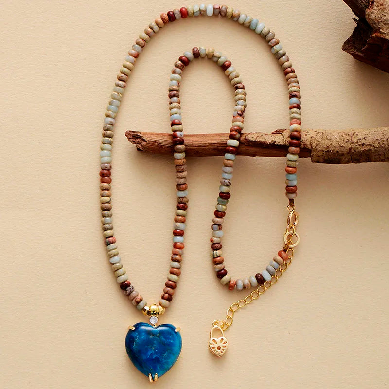 Healing Crystal Heart Necklace – Spiritual Energy Pendant
